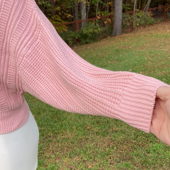 Miss Selfridge cable and shaker knit cross strap light pink sweat NWT size 2 - Picture 3 of 6